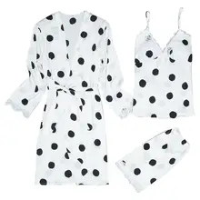 Лето осень 3 шт ночная рубашка пижамные комплекты женский сексуальный халат с ремешком ночное белье короткий рукав ночная рубашка атласное белье нагрудный коврик