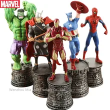 Hasbro Marvel 5PCS International Chess Decoration Green Giant Iron Man American Captain Spider-Man Doll Model Hand Toy Collectio