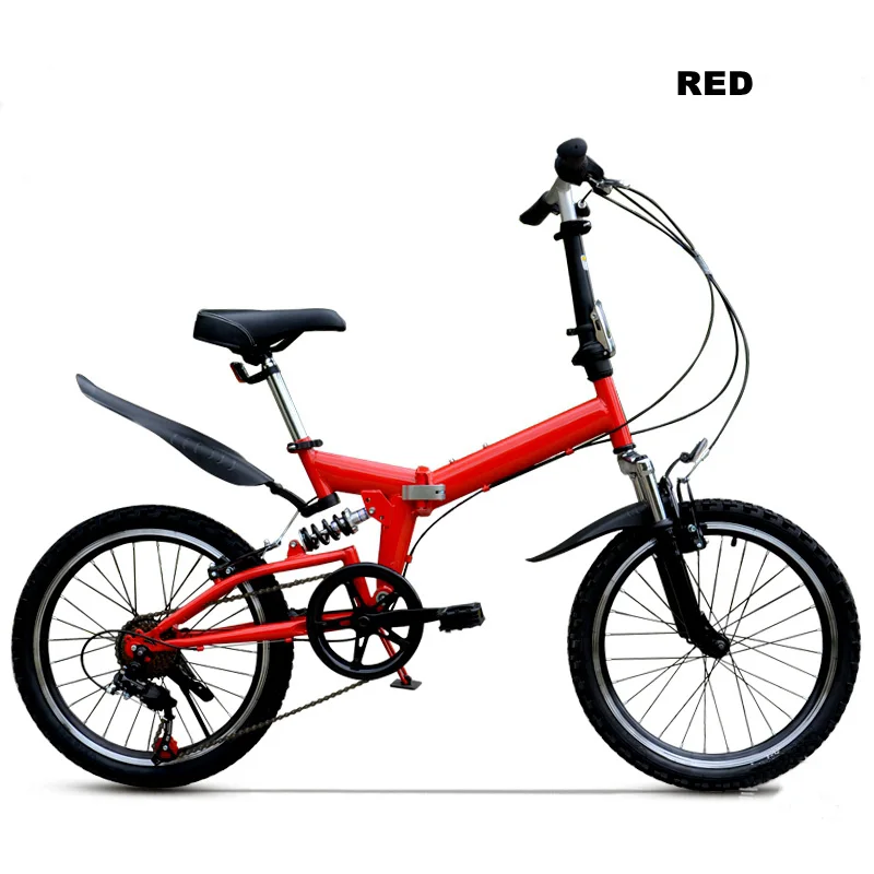 Норвич 20 дюймов 6 Скорость складной горный велосипед двойные тормоза V - Цвет: SZD-Red