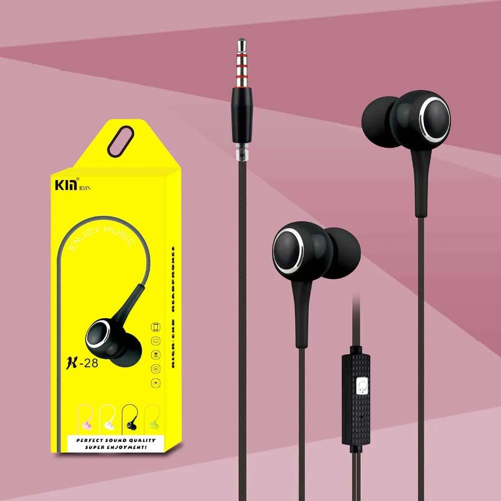 Earphone with Microphone 3.5mm Wired In-Ear Stereo Bass Sport Music 1.2m Earphones Headset  for ipod xiaomi Meizu mobile Iphone MP3 MP4 MP5 Gifts (2)