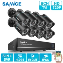 SANNCE 8CH камера безопасности системы 1080N 5в1 DVR перезаказ и 8 шт HD 720P Открытый Пуля CCTV камера s