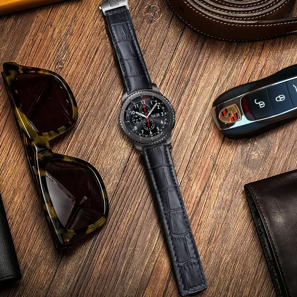 AKGLEADER 20-22mm Leather Strap For Samsung Gear S3 Sport Gear S2 Genuine Leather Watch Band For Huami Amazfit For Huawei Watch AKGLEADER 20-22mm Leather Strap For Samsung Gear S3 Sport Gear S2 Genuine Leather Watch Band For Huami Amazfit For Huawei Watch