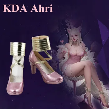 

[Customize] Anime! 2018 Hot Game LOL KDA Ahri Pink High Heels Cosplay Shoes For Women Free Shipping