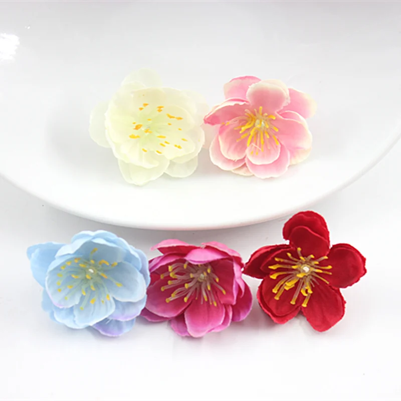 

10pcs mini cute small flower head plum artificial flower wedding silk decorative flower cloth flower