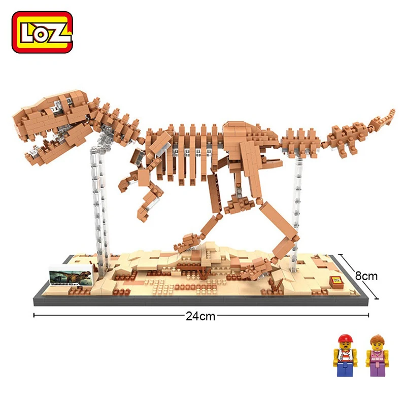 LOZ мини динозавров блоки тираннозавр Building Block Rex Fossil Fosiles T череп Модель Ассамблеи