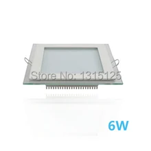 SMD5730 6 Вт квадратный алюминиевый со стеклянной панелью светодиодный светильник 2 года гарантии Recesssed светодиодный светильник
