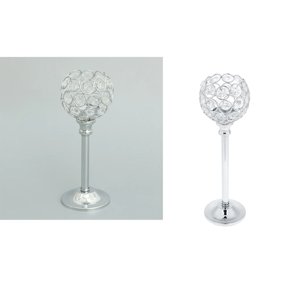 2PCS DIAMANTE CRYSTAL TEA LIGHT PILLAR CANDLE HOLDER HOME WEDDING PUB CAFE DECOR TABLE TOP CENTERPIECE