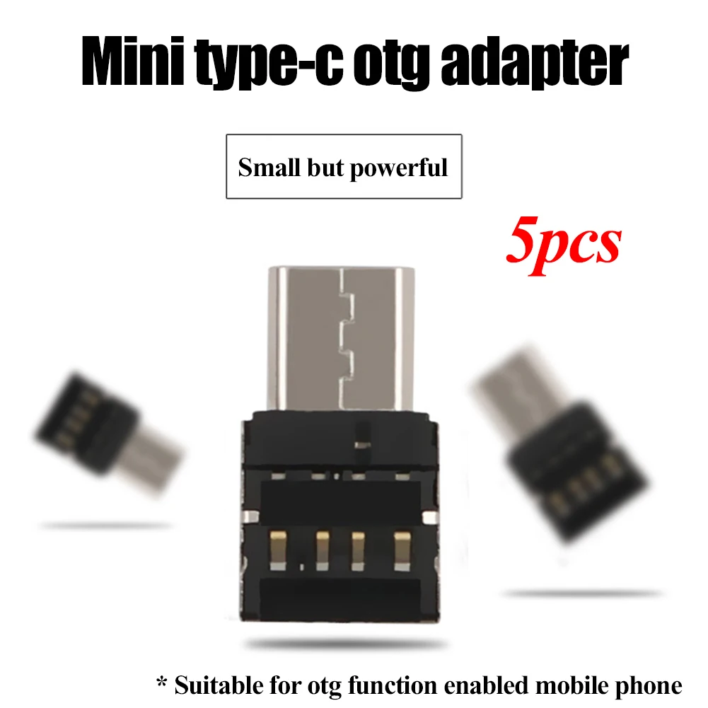 

5pcs/set USB Flash Disk OTG Adapter Head USB to type-c Male Interface type-c Phone Tablet USB Adapter Connector Black