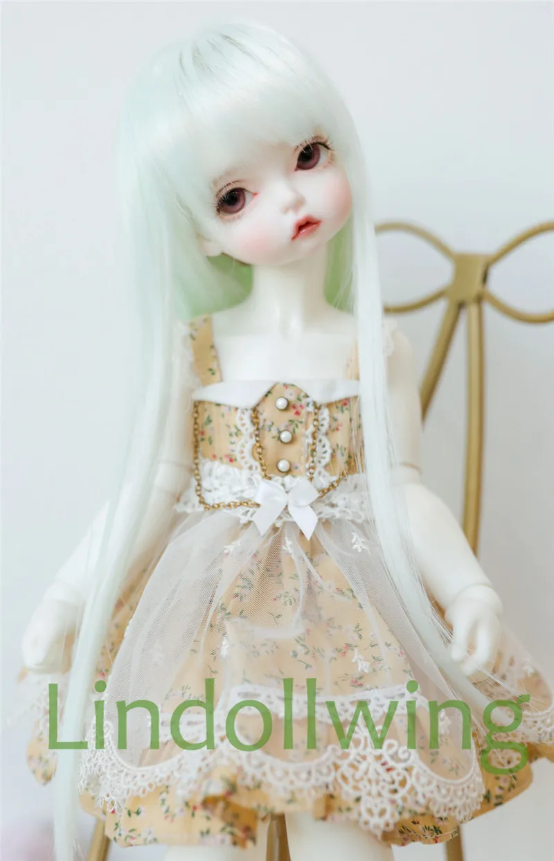 1/3 BJD парик Pullip DD SD Dollfie кукла парик высокая температура волос 8-9 дюймов парик длинные Мятные волосы