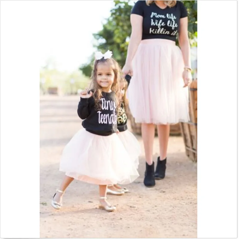 Юбка для мамы и дочки модная женская юбка-пачка для девочек мини-балетная юбка принцессы из тюля вечерние Семейные комплекты одежды