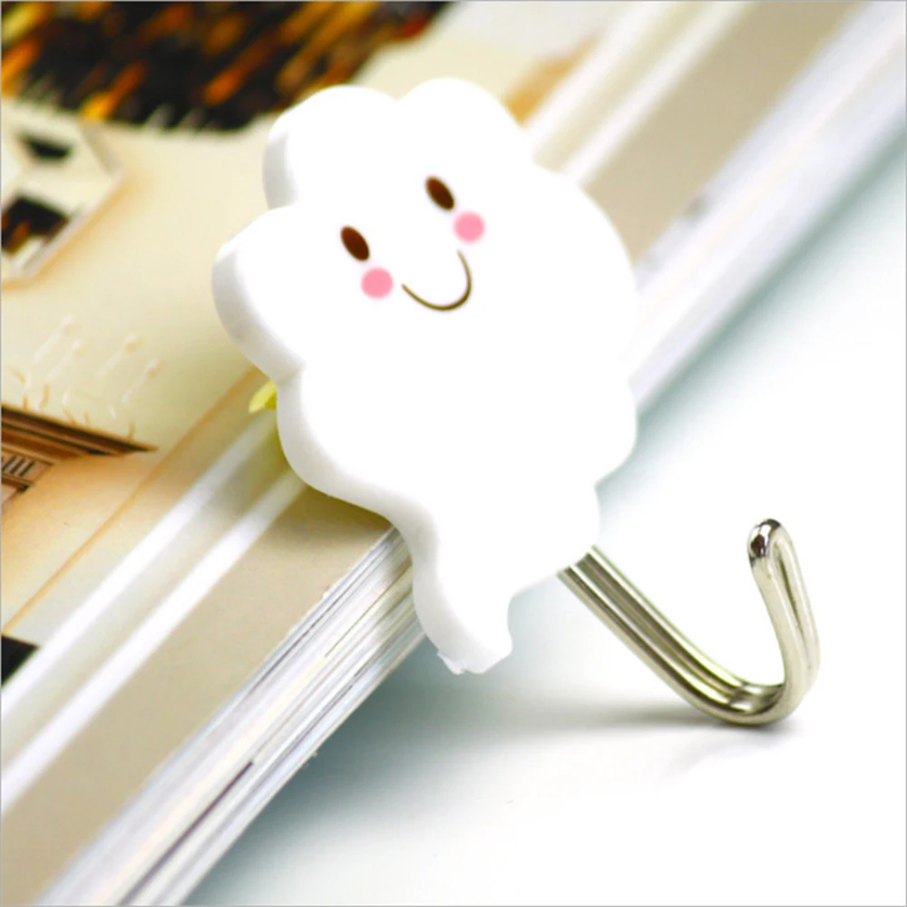 

3PcS Cute Clouds Bathroom Kitchen Hanger Self-adhesive Hooks Stick On Wall Hanging Door Clothes Towel Holder Racks