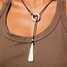 Romad Circle Strip Long Chain Necklace Circle Pendant Choker Necklace For Girl Women Jewelry Romad Circle Strip Long Chain Necklace Circle Pendant Choker Necklace For Girl Women Jewelry