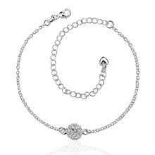2016 Hot Sale Gift Anklet Silver Color silver plated fashion jewelry anklet for women jewelry/iXXRODXXO