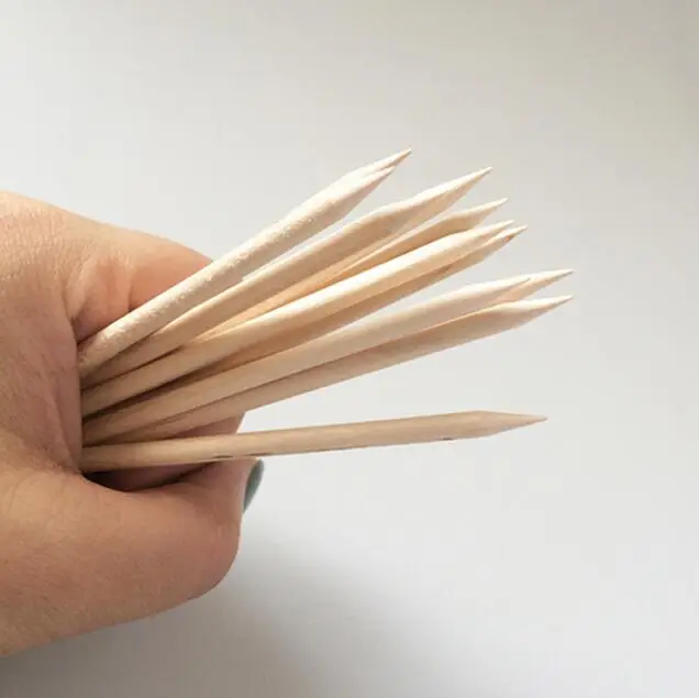Empurrador de Cutícula Removedor de Pele Ferramenta da Arte do Unha para o Salão de Manicure Atacado Laranja Madeira Varas Dupla Finalidade Vara Morto Como Polonês Ferramenta 8 Beleza e saúde