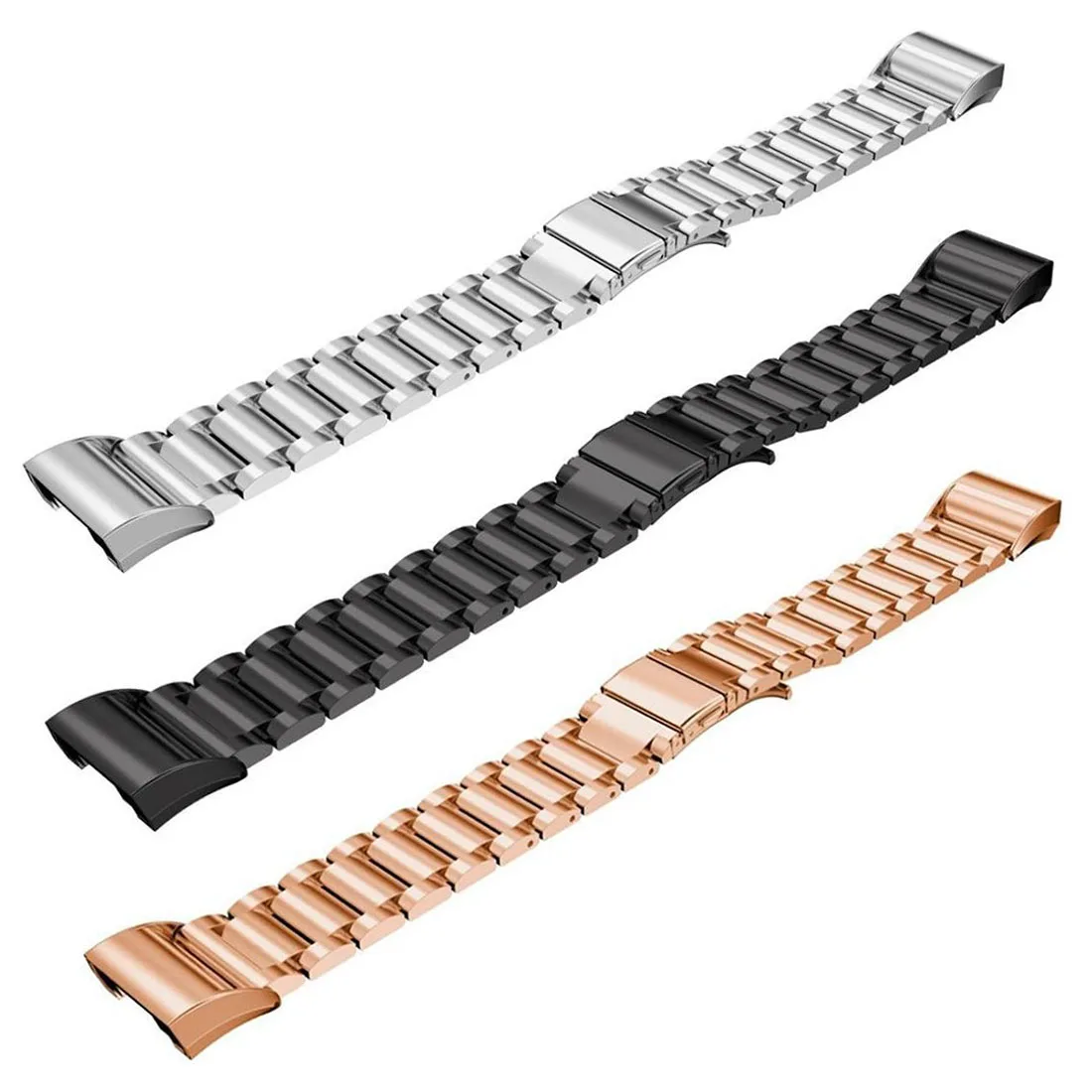 3 шт. сменный ремешок из нержавеющей стали для наручных смарт часов Fitbit Charge 2