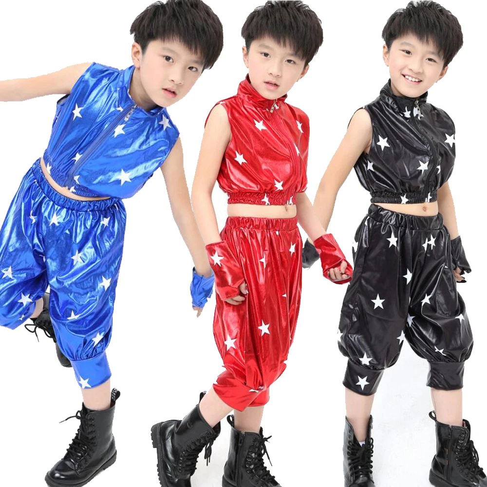 Boys Children Jazz Dance Clothing Girls Red Stage Dance Costume