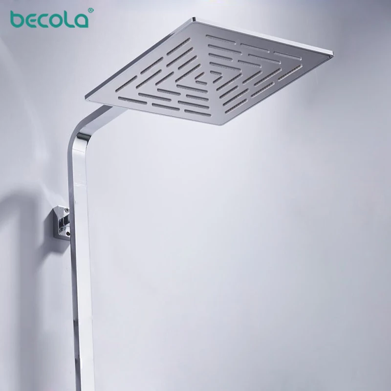 BECOLA 10"Inch (25CM) Stainless Steel Square Rain Shower Head 400 Holes