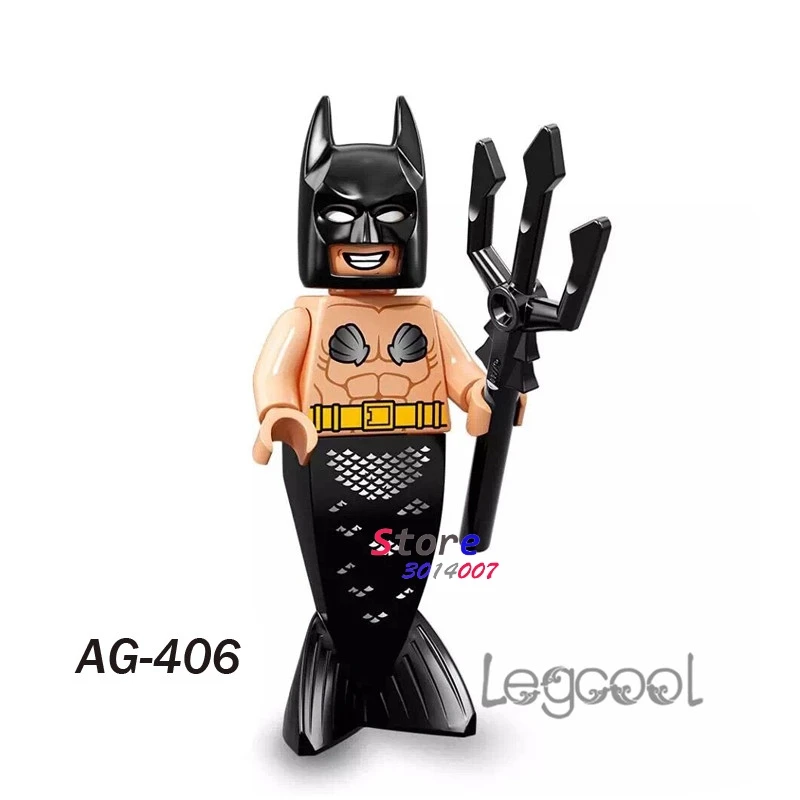 

1PCS model building block action superheroes Mermaid Batman bricks for kits kid girls diy toys for children gift