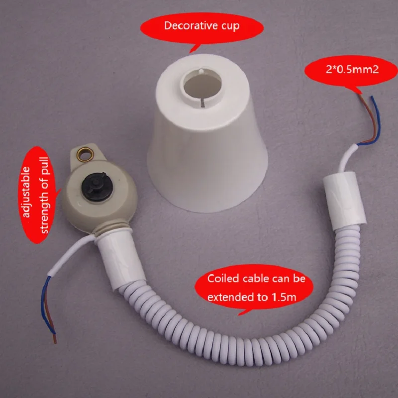 Подвесные фитинги, светильники, подъемник с 2x0. 5mm2 спиральный силовой трос, подъемник подвесного провода, тянущийся провод питания