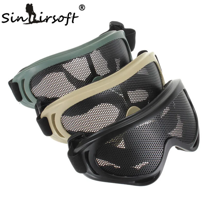 

SINAIRSOFT Outdoor Hunting Airsoft Net Tactical Shock Resistance Eyes Protecting Outdoor Sports Metal Mesh Glasses Goggle LY0540