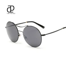 FEIDU Ретро сплава круглый Солнцезащитные очки для женщин Для мужчин Винтаж модные зеркальное покрытие Защита от солнца Очки UV400 очки oculos де золь