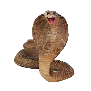 

1pc Cobra Figurine Miniatures Prank Prop Realistic Simulation Model Desktop Ornaments Collection Trick Toy Decoration Crafts