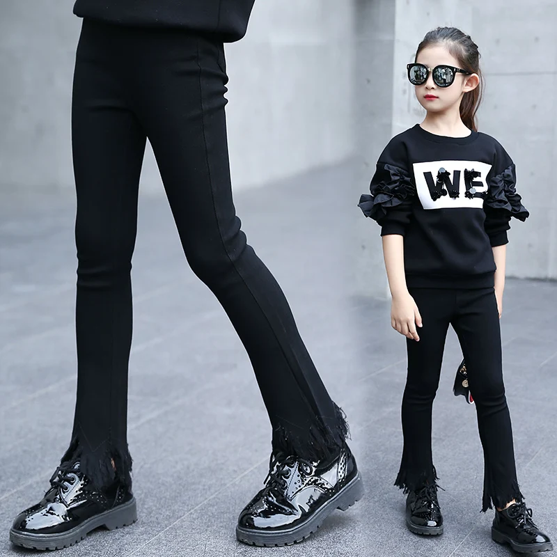 

Flare Pants For Girls 2018 Kids Fall Girl Trousers Autumn Cotton Leggings 4 5 6 7 8 9 10 11 12 13 Years Spodnie Dla Dziewczynki