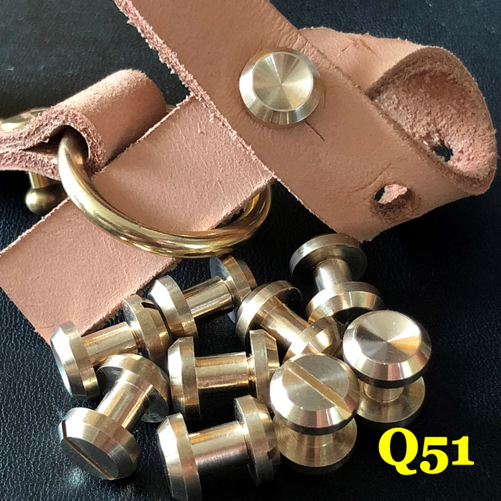 10x4mm 10x6mm 10x8mm solid brass leather craft screws studs rivet 30sets/lotin Garment Rivets