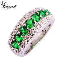 lingmei Generous Fashion Lady AAA Cubic Zirconia Silver Ring Jewelry For Women Size 6 7 8 9 10 11 12 13 Free Shipping Wholesale