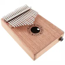 17 Key Electroacoustic Kalimba Solid Mahogany Thumb Piano with Amplifier Mbira Natural Mini Keyboard Instrument