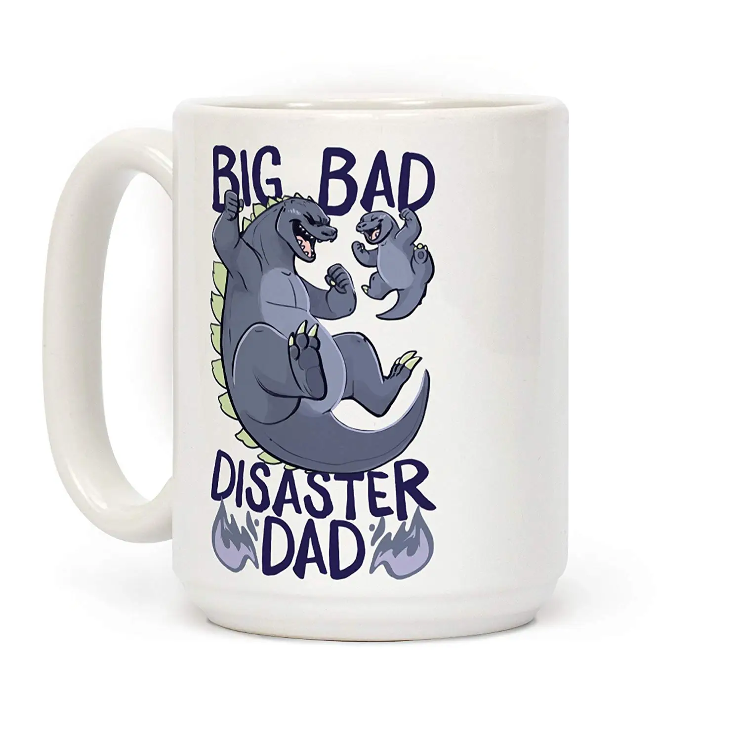 

Big Bad Disaster Dad Godzilla White 11 Ounce Ceramic Coffee Mug