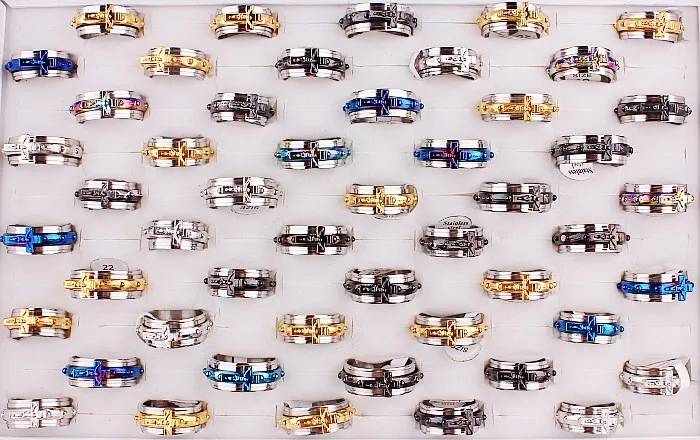5 шт. вращающиеся кольца из нержавеющей стали Размер 7 12 мм 0015|ring band|stainless steel