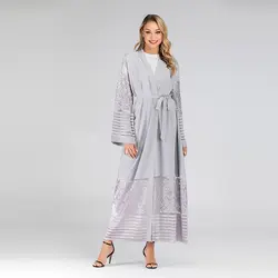 Кимоно Рамадан abaya Robe Femme пальто Дубаи женские мусульманские платья кафтаны Восточный халат из марокена Катара Elbise турецкая исламская