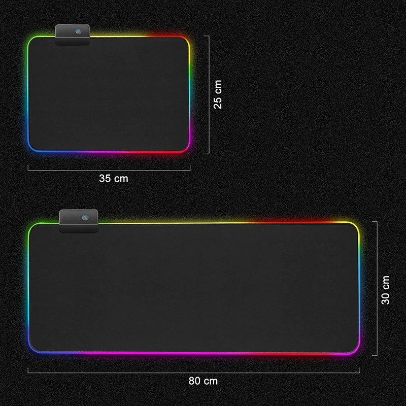 Gaming mouse pad with rgb backlit xxl large