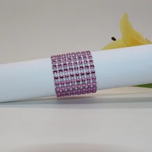 50 шт \ много на заказ темно-розовый Пластик со стразами Кольца для салфеток Отель домой стул створки кольцо для салфеток Свадебный банкет Декор