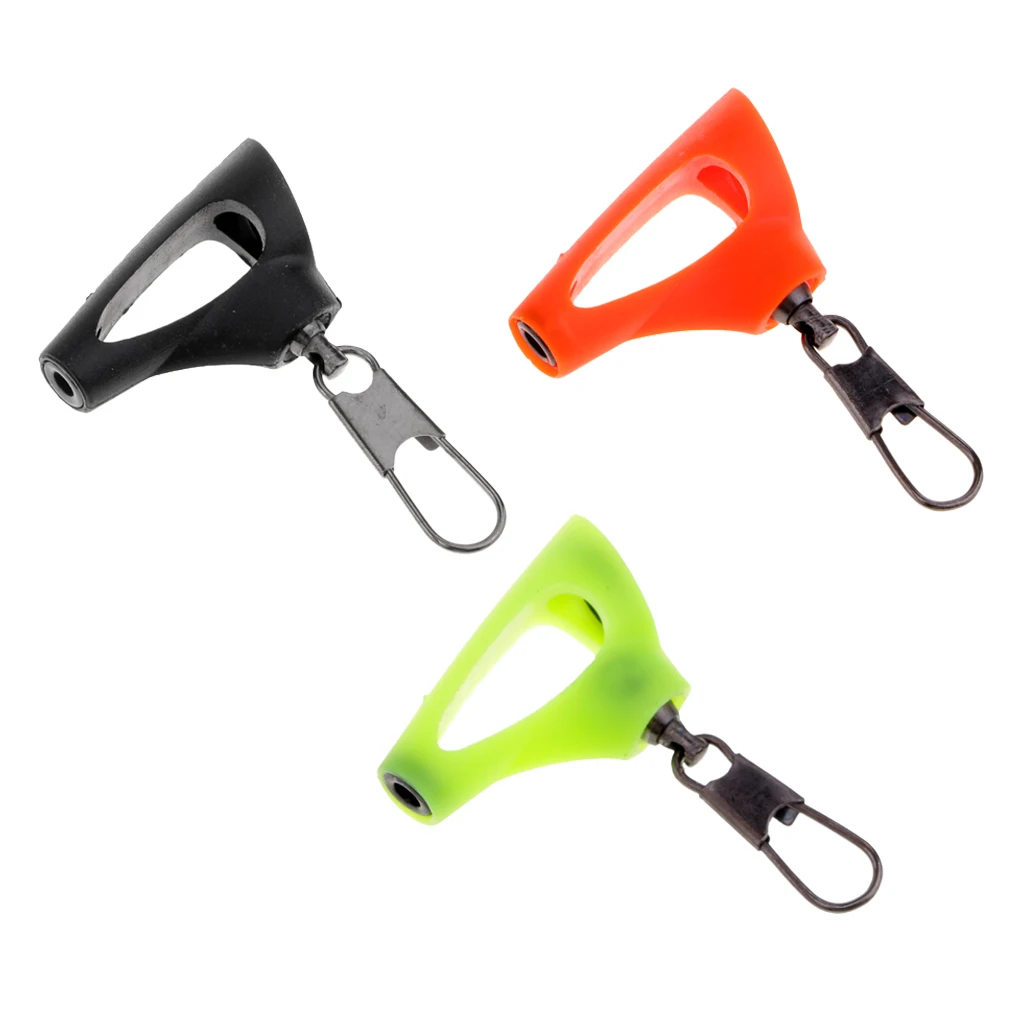 3pcs Stainless Steel & ABS Plastic Fishing Sinker Slide Connector with Snap Fish Finder Tackle Yellow / Orange / Black