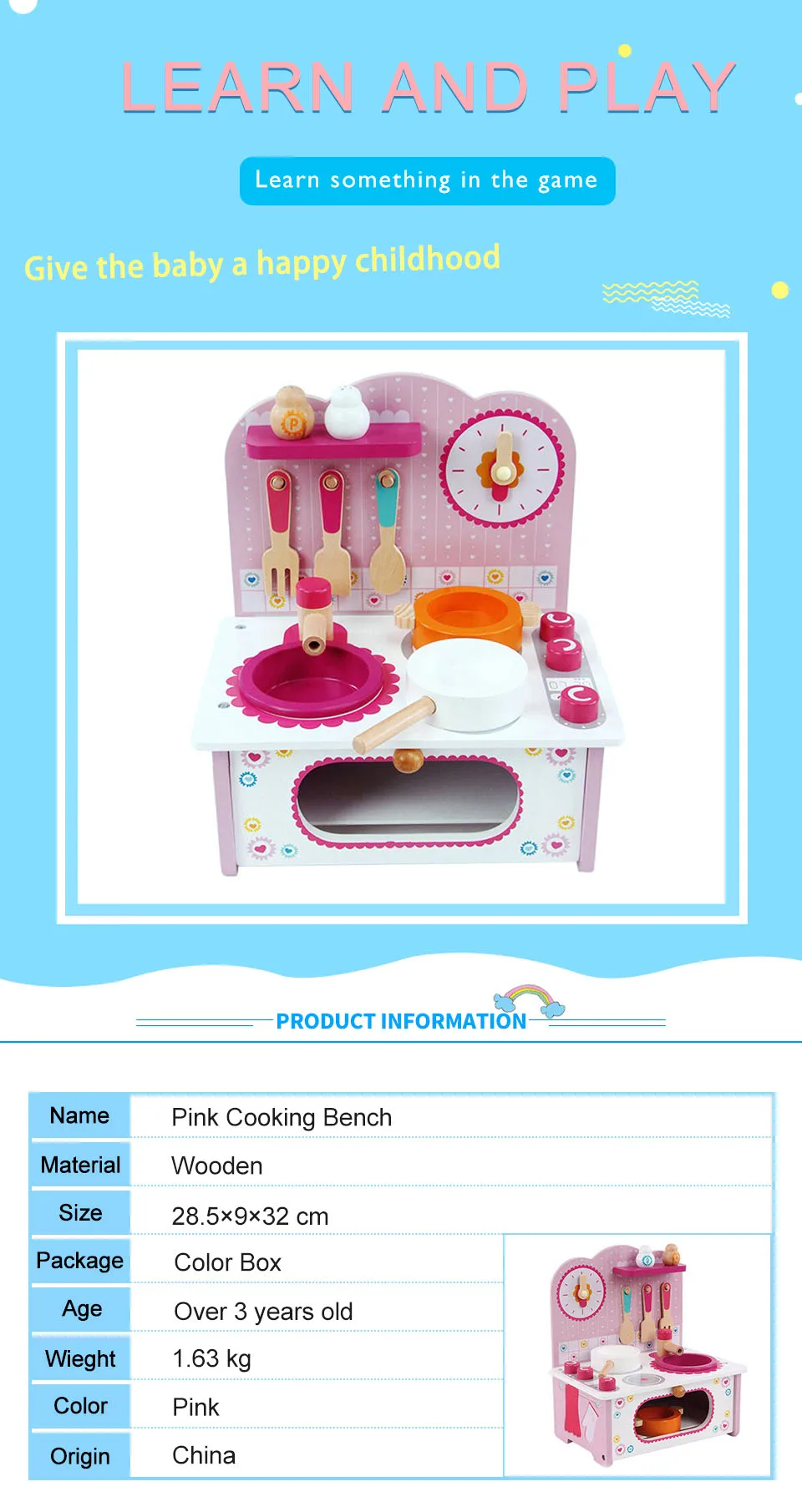 Brinquedos para Crianças Fogão a Gás de Madeira Mini Cozinha Cozinhar Conjunto 5 gás de madeira cozinhar conjunto