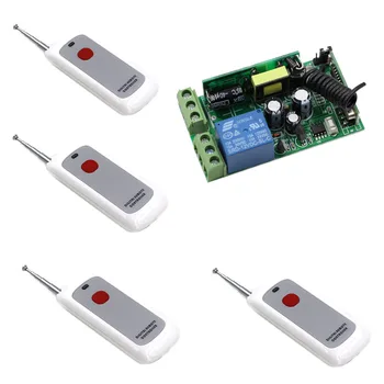 

AC85V-250V 110V 220V 1CH Wireless Relay Remote Control Light Switch Remote Power Light Switches ; Receiver + 4 X Transmitter
