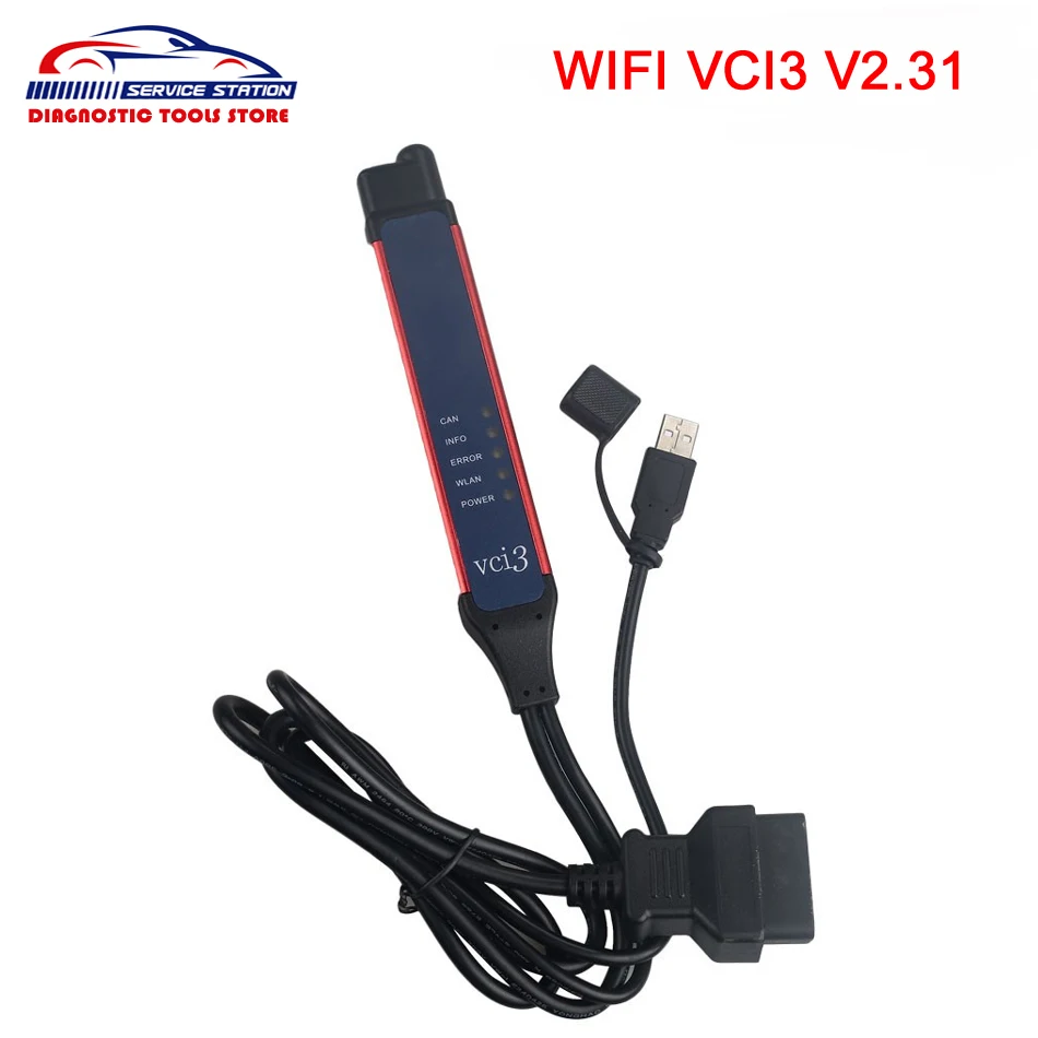 

Newest V2.31 VCI-3 OBD2 Connector VCI3 Wifi Wireless Professional Truck Diagnostic Tool with SDP3 2.31 VCI 3