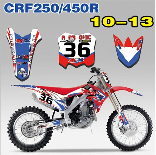 Для Honda CRF250 CRF 250 2010 2011 2012 2013 CRF450 450 2009 полный наклейки DIY номер личность Переводные