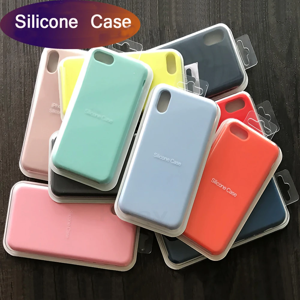 

Have LOGO Silicone Case For iPhone X XR XS Max silicone Cover For iPhone 7 8 Plus 6S 6 Plus 5 5s SE Back Cover With Retail Box