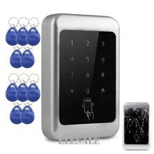 Новая бесключевая клавиатура управления доступом ID, дверной вход, RFID брелоки, пароль, разблокировка металлического корпуса, сенсорный ключ+ 10 RFID брелоков, бирки