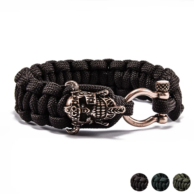 2018 Man Vintage Skull Emergency Survival Bracelet Original Handmade 2018 Man Vintage Skull Emergency Survival Bracelet Original Handmade Parachute Cord Rescue Top Endurance Rope