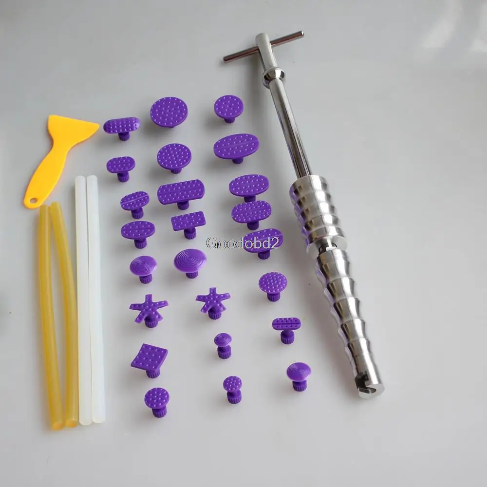 PDR набор инструментов для удаления вмятин безболезненные Инструменты для ремонта 2в1 горка hammer Dent зажим для удаления скоб инструменты клей вкладки с 4 шт. клеевые палочки