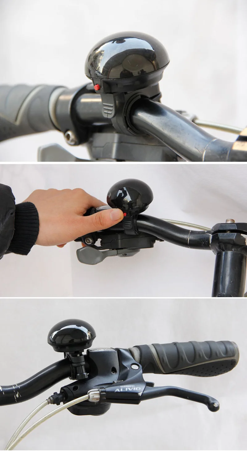 Bicycle Bell Bike Horns Electric Handlebar Mushroom Safety Bicycle Ring Horns Lever Black Battery Bell Cycling Horn LT0087 (4)