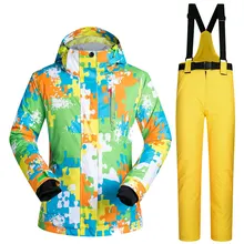 Лыжный костюм мужские брендовые ветрозащитные водонепроницаемые дышащие теплые штаны Лыжная куртка комплекты одежды зимние лыжные и сноубордические костюмы