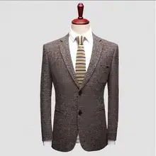 Новое поступление формальный деловой мужской блейзер Модные повседневные мужские блейзеры клетчатое пальто популярный дизайн платье костюм куртки