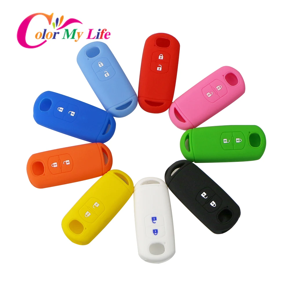 

Soft Silicone Rubber Car Key Cover Case Fit for Mazda 2 3 5 6 8 Atenza CX5 CX-7 CX-9 MX-5 RX Smart 2 Buttons Key Case Shell