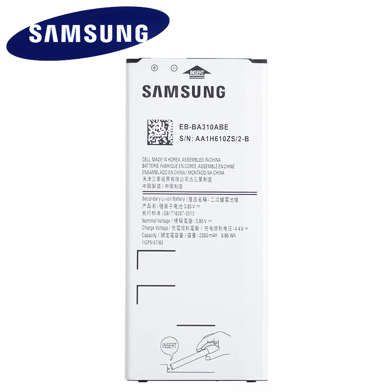 

Samsung Original Galaxy A3 2016 Edition Battery for Samsung A310 A310F 2300mAh EB-BA310ABE Phone Replacement Battery