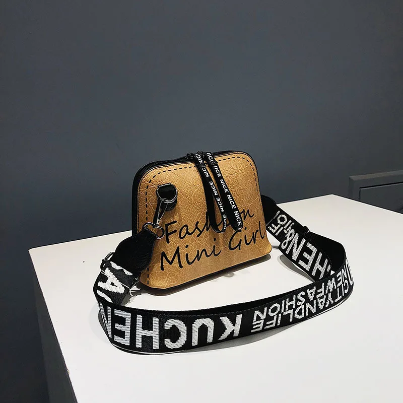 

Women Shoulder Letter Bags Fashion PU Leather Shell Shape Messenger Bags Ladies Crossbody Bag Ladies Zipper Handbags